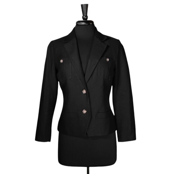 Banana Republic Women's Blazer Black Linen Blend Work Office Lined Suit Jacket 8 - Picture 1 of 9